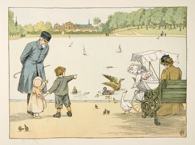 The Park Keeper, kirjasta Four and Twenty Toilers, pub. 1900 (värilitra) tekijältä Francis Donkin Bedford
