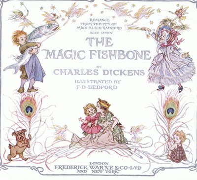 Nimiölehti teoksesta The Magic Fishbone, kustantaja Warne  Co, n.1940 (värilitografia). tekijältä Francis Donkin Bedford