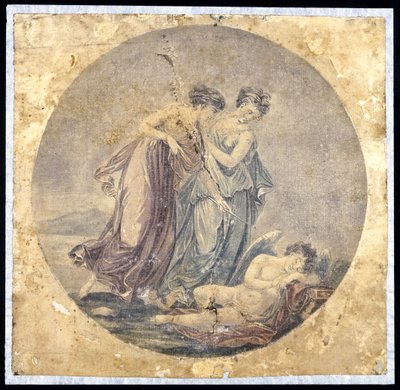 Graces Awakening Cupid, Benjamin Westin (1738-1820) maalauksen mukaan 1778-81 (mekaaninen maalaus) tekijältä Francis Eginton
