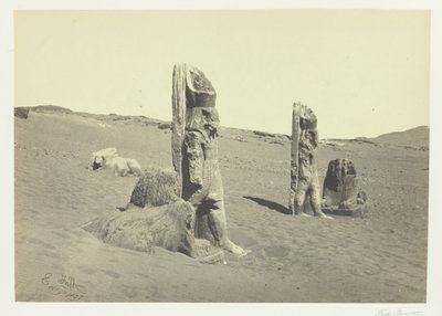 Kolossit ja sfinksit Wady Sabouassa, Nubiassa, 1857. tekijältä Francis Frith