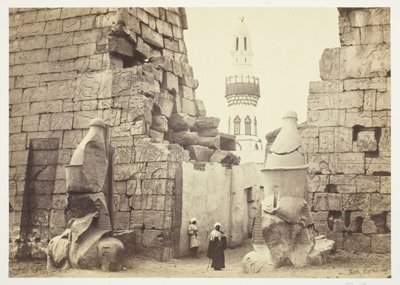 Sisäänkäynti suureen temppeliin, Luxor, 1857. tekijältä Francis Frith