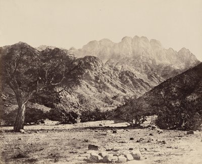 Serbal-vuori Wádee Feyránista, Egypti,1858 (kuva). tekijältä Francis Frith