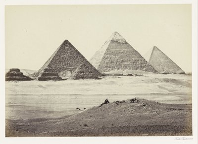 Piramidit van Gizeh El Geezehin pyramidit. Lounaasta (otsikko esineessä) tekijältä Francis Frith