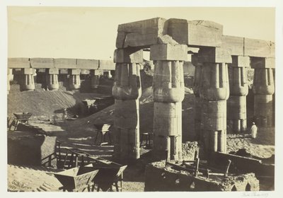 Osa suuresta temppelistä Valtiovarastot, Luxor, 1857. tekijältä Francis Frith