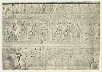 Veistoksia ulkomuurista, Dendera, 1857. tekijältä Francis Frith