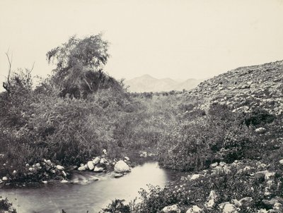 Jericon suihkulähde ja kaupungin todennäköinen paikka, n. 1857. tekijältä Francis Frith