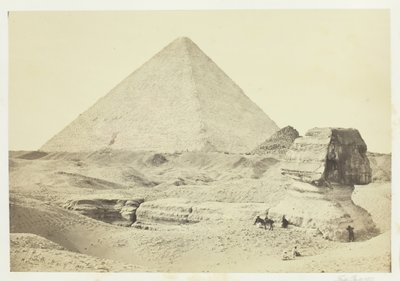 Sfinksi ja suuri pyramidi, Giza, 1857. tekijältä Francis Frith