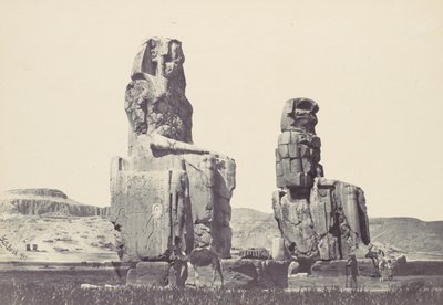 Memnonin patsaat. Theban tasango, 1857. tekijältä Francis Frith