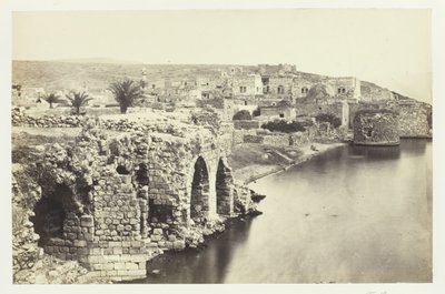 Tiberiaksen kaupunki ja järvi etelästä, 1857. tekijältä Francis Frith