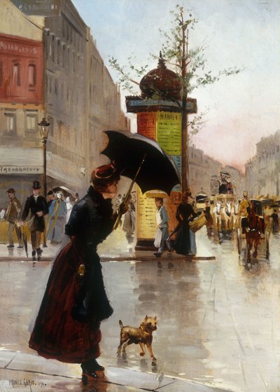 Pariisin katukohtaus, 1890 tekijältä Francis Garat