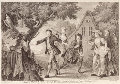 Blind-Mans Buff, kaiverrus Remi Parr (fl.1723-50) tekijältä Francis Hayman