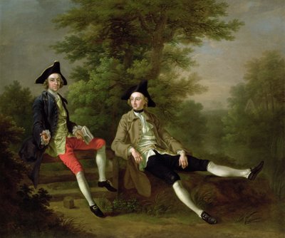 David Garrickin (1717-79) (vasemmalla) ja Felbriggin William Windhamin (1717-61) muotokuva (oikealla) n. 1745 tekijältä Francis Hayman