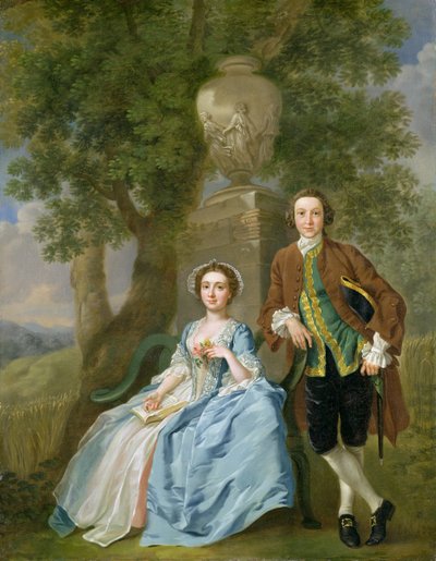 George ja Margaret Rogersin muotokuva, n. 1748–1750 (katso myös 111971) tekijältä Francis Hayman
