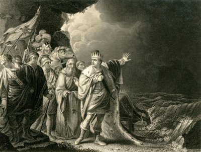 "Canut reproving his Courtiers", c1840. tekijältä Francis Holl