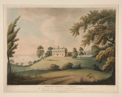 Mount Vernon Virginiassa / edesmenneen kenraaliluutnantin George Washingtonin istuin tekijältä Francis Jukes