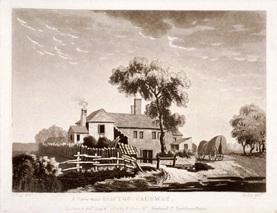 Näkymä lähellä Brixton Causewaytä, Lambeth, Lontoo, 1785 tekijältä Francis Jukes