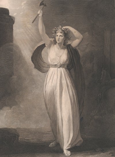 Cassandra Raving Shakespeare, Troilus ja Cressida, Act 2,..., julkaistu ensimmäisen kerran 1795, julkaistu uudelleen 1852. tekijältä Francis Legat