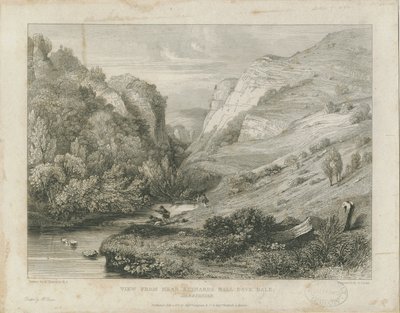 Dovedale - maisema: kaiverrus, nd [c 1823] (painettu) tekijältä Francis Legatt Chantrey