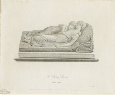 Lichfieldin katedraali - "Nukkuvat lapset": kaiverrus ja [1800-luku] tekijältä Francis Legatt Chantrey