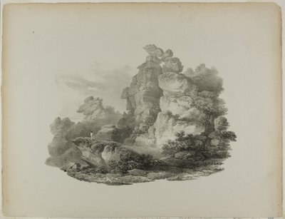 Brimham Rocks, lähellä Pateley Bridge Yorkshirea tekijältä Francis Nicholson