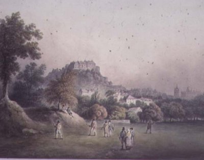 Edinburgh Bruntsfield Golf Linksistä, 1700-luvun loppu tai 1800-luvun alku tekijältä Francis Nicholson