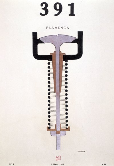 Picabian (1879-1953) julkaisun "391" kansi, nro 3, 01/03/1917 (litografia). tekijältä Francis Picabia