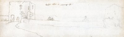 Cardiff vuonna 1678 (vesiväri ja ruskea muste paperille) tekijältä Francis Place