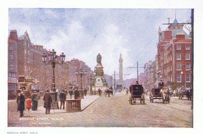 Sackville Street, Dublin, julkaisusta Peeps at Many Lands: Ireland, julkaisija Adams & Charles, 1909 tekijältä Francis S. Walker