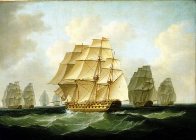 Napoleonin sotien jaksot (1803-1815): Richard Strachanin johtamat takaa-ajot Ortegalin niemimaan edustalla (Espanja), 4. marraskuuta. tekijältä Francis Sartorius