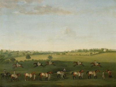 Sir Charles Warre Maletin kilpahevosten sarja harjoituksessa (öljy kankaalle) tekijältä Francis Sartorius