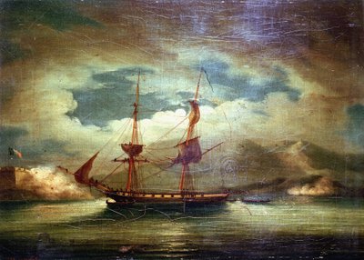 Ranskalainen alus "Le Curieux" Martiniquella 3. helmikuuta. tekijältä Francis Sartorius