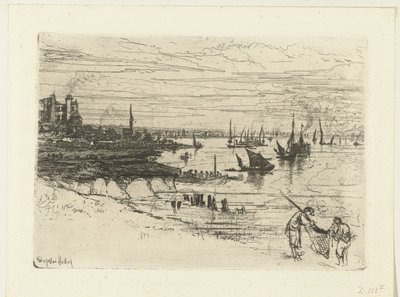 Inn on Thames Majatalo, Purfleet tekijältä Francis Seymour Haden (Sir) (signed by artist)