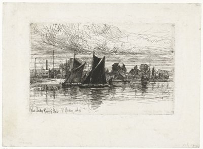 West London Rowing Club (nimi esineessä) tekijältä Francis Seymour Haden (Sir) (signed by artist)