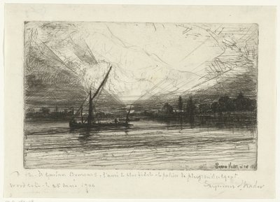 Auringonlasku Thamesilla Auringonlasku Thamesilla tekijältä Francis Seymour Haden (Sir) (signed by artist)