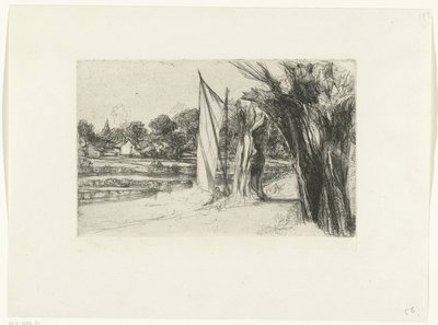 Thames Ditton Thames Ditton - purjeen kanssa tekijältä Francis Seymour Haden (Sir)