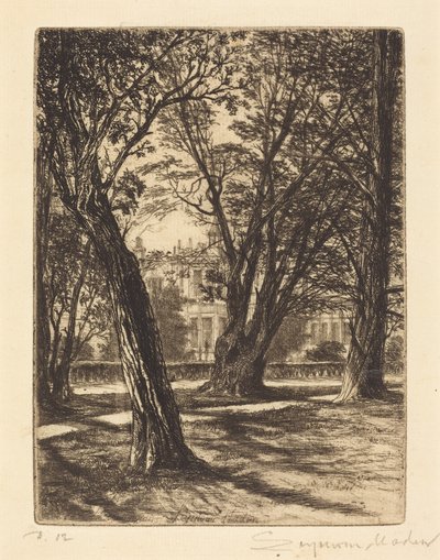 Kensington Gardens (pieni laatta) tekijältä Francis Seymour Haden