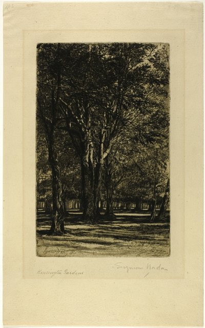 Kensington Gardens, nro II (iso levy) tekijältä Francis Seymour Haden