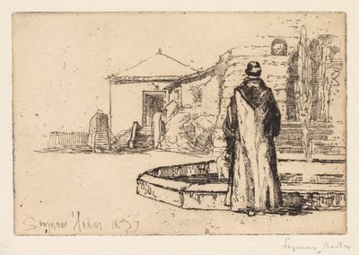 Munkki suihkulähteellä tekijältä Francis Seymour Haden