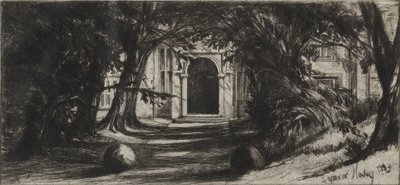 Mytton Hall, 1859. tekijältä Francis Seymour Haden