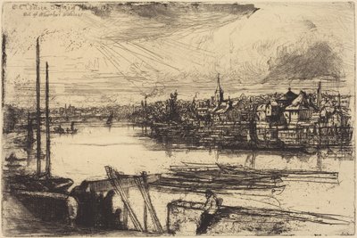 Vanha Chelsea, Whistlerin ikkunasta nähtynä (Battersea Reach) tekijältä Francis Seymour Haden