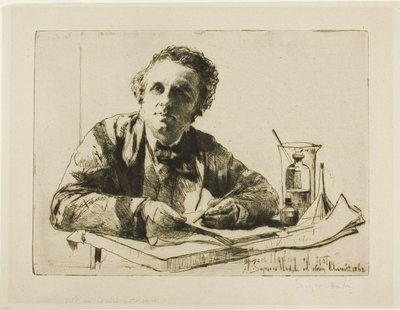 Francis Seymour Hadenin muotokuva, nro 2 (etsauksen aikana) tekijältä Francis Seymour Haden