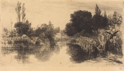 Shere Mill Pond (isompi lautanen) tekijältä Francis Seymour Haden