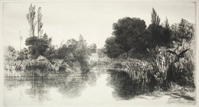 Shere Mill Pond (isompi lautanen) tekijältä Francis Seymour Haden