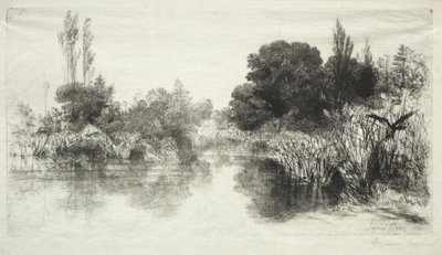 Shere Mill Pond (isompi lautanen) tekijältä Francis Seymour Haden