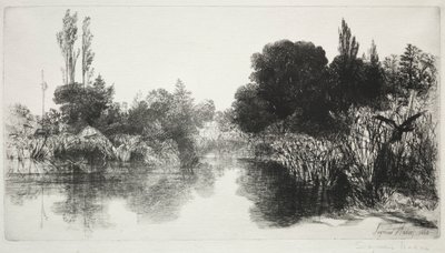 Shere Mill Pond, nro 11 (suuri lautanen) tekijältä Francis Seymour Haden