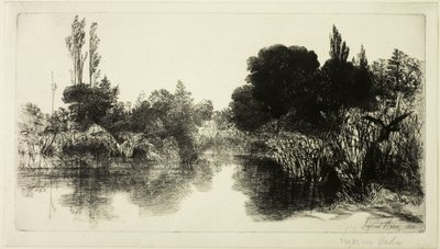 Shere Mill Pond, nro II (iso levy) tekijältä Francis Seymour Haden