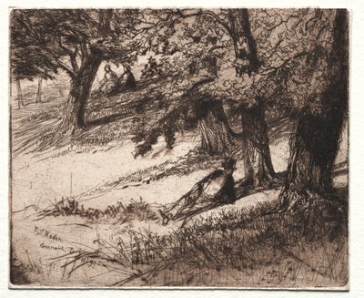 Coopin alla, 1859 tekijältä Francis Seymour Haden