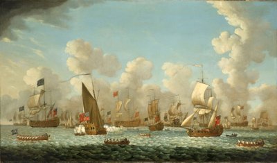 Spitheadin (Englanti) laivastolehti vuonna 1767. Öljy kankaalle tekijältä Francis Swaine