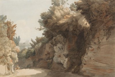 Näkymä Arco Scuron lähellä, näkymä Villa Mediciin, Rooma, 1785. tekijältä Francis Towne