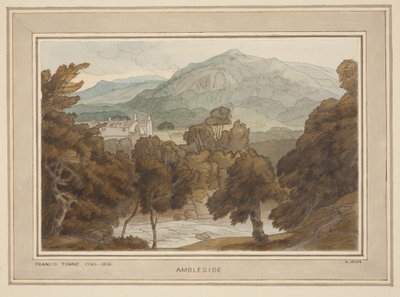 Ambleside, näkymä lähellä Clappers Gatea, Ambleside tekijältä Francis Towne